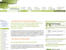 Tablet Screenshot of dictionnaire-environnement.com